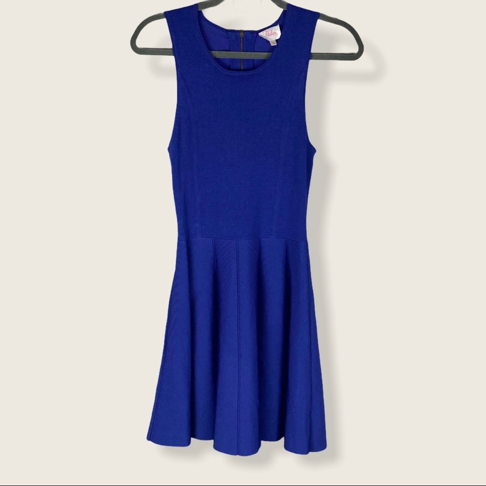 Parker Royal Blue Fit and Flare Knit Dress Sz M